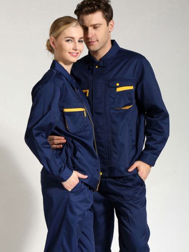 藏蓝色立体口袋拼色春秋装工作服：11年顾问详解如何平衡实用与时尚_时尚工作服网