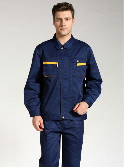 图片[2]-藏蓝色立体口袋拼色春秋装工作服