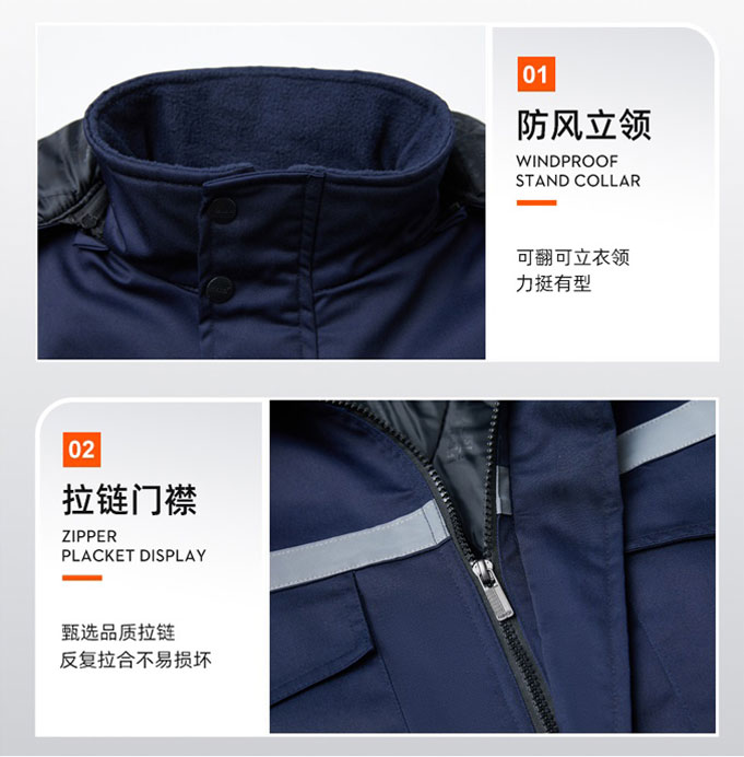 图片[2]-棉衣冬季工作服男女劳保服套装加厚棉袄