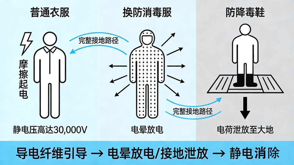静电消除原理示意图