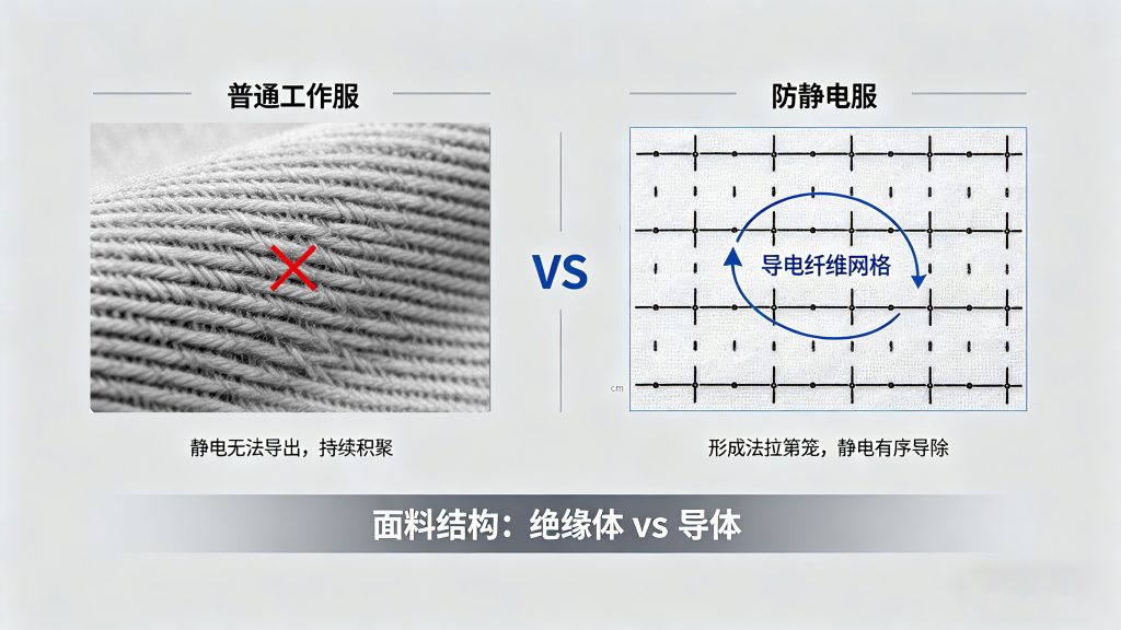普通工作服与防静电工作服面料的区别