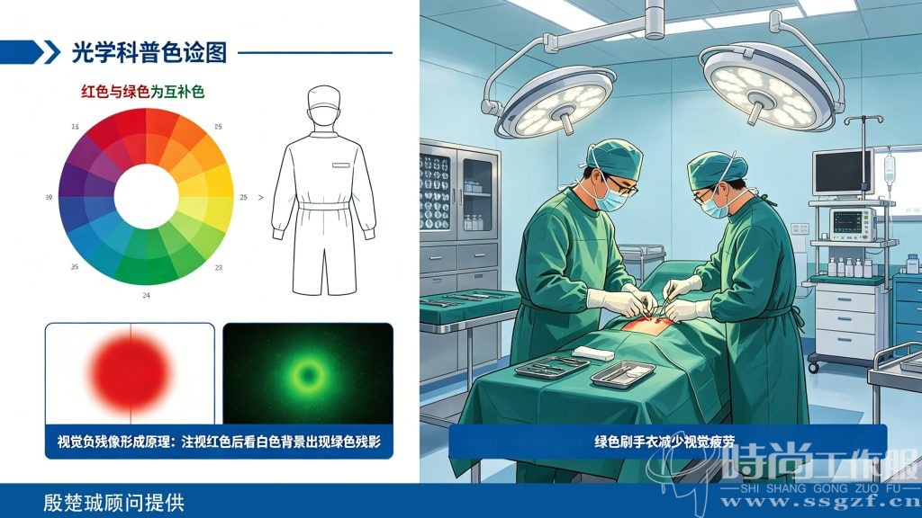 刷手衣绿色主流核心原理 光学补色与视觉残像科普图解