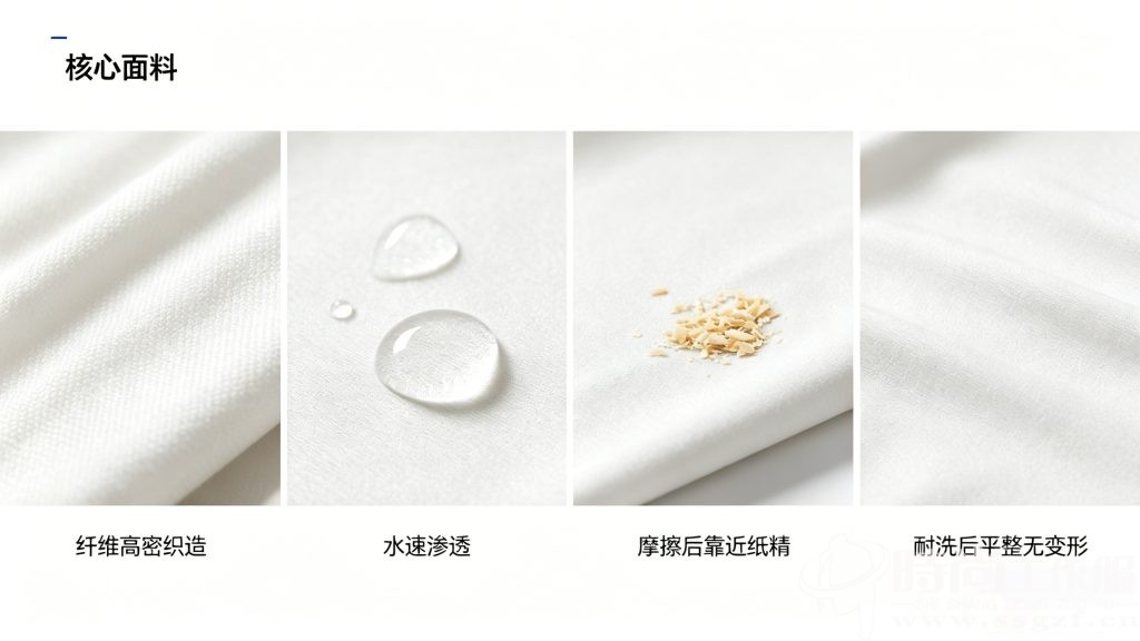 医护白大褂高端面料细节 透气防静电耐氯漂面料实拍