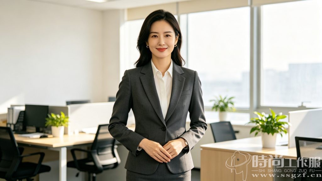 时尚合身的行政职业装女款套装上身效果