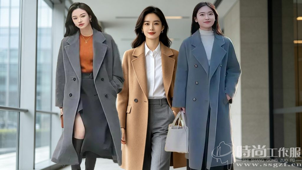 春季职场通勤轻量 H 型呢大衣穿搭