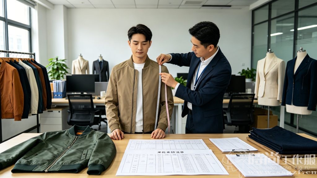 团队夹克采购规范量体操作 样衣试穿与采购自检