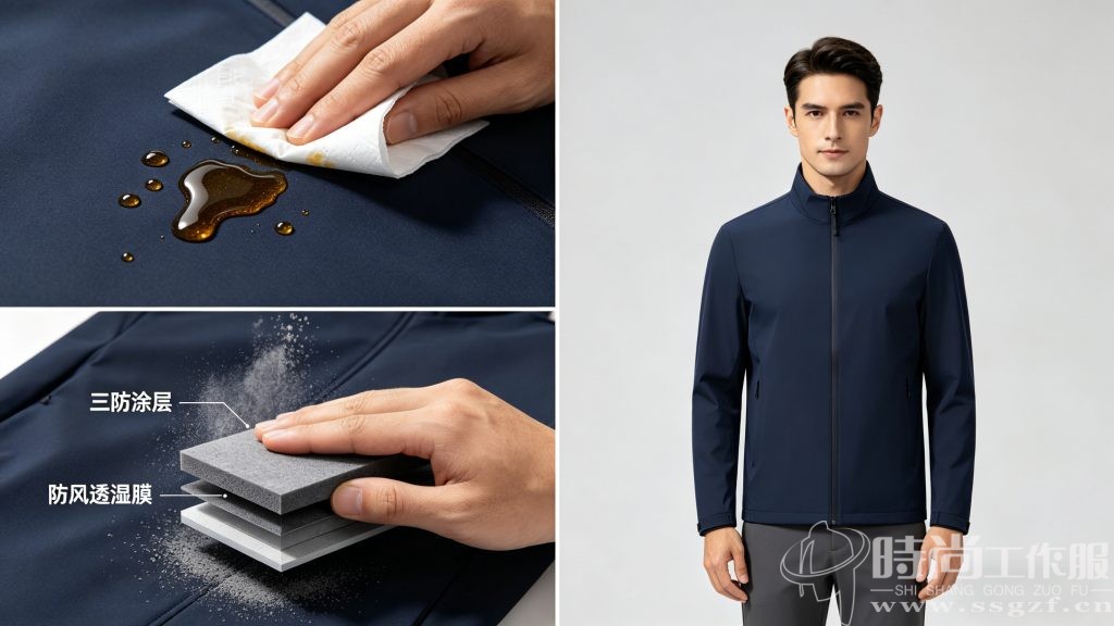 城市通勤软壳衣防污易打理核心性能与商务版型细节 殷楚珹 工作服定制顾问