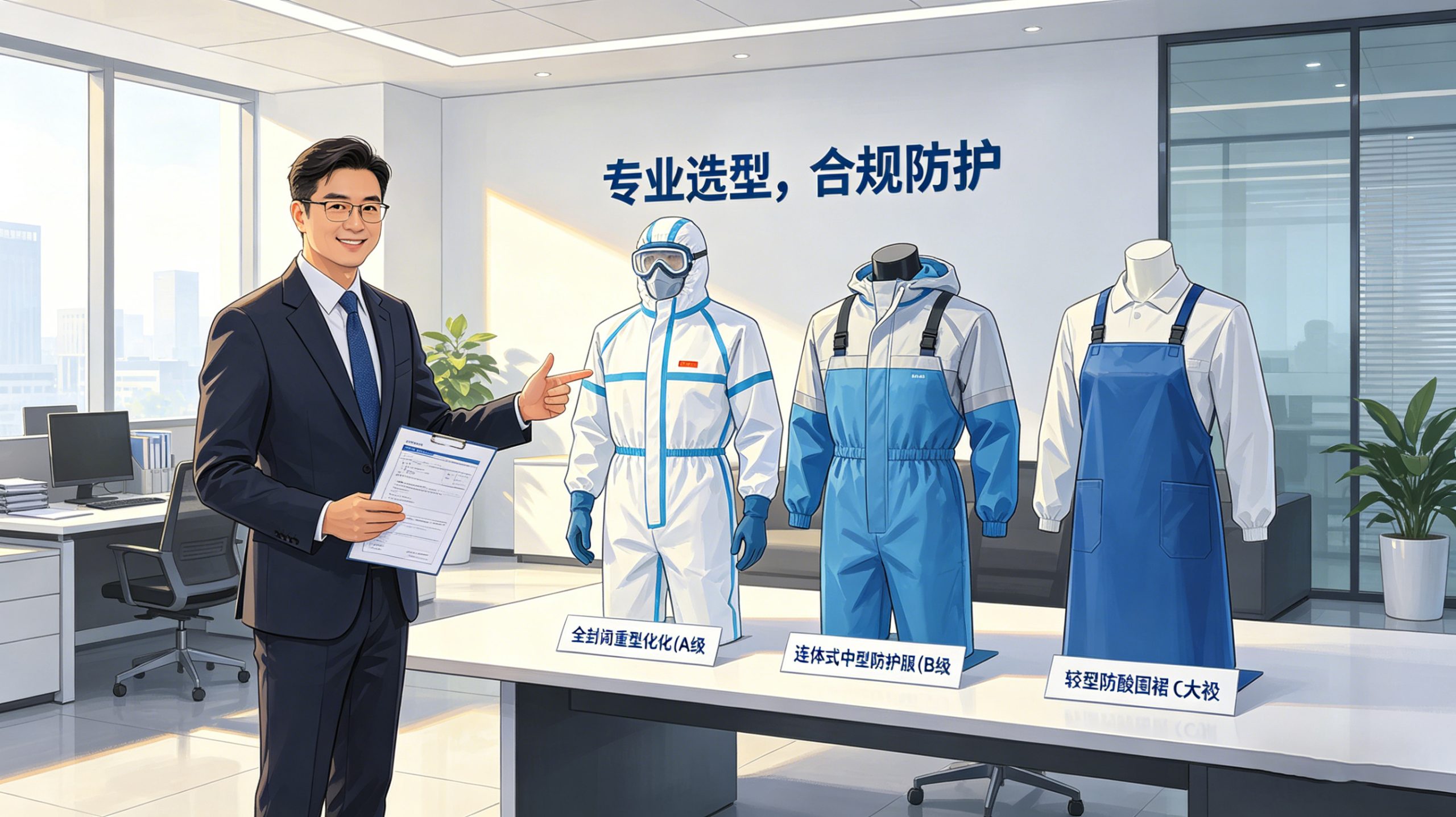 防酸碱服A/B/C三级选型指南 行业匹配 酸碱浓度自测工具