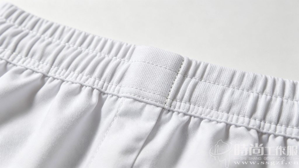 纯白色护士裤优质款 vs 劣质款核心细节对比特写图