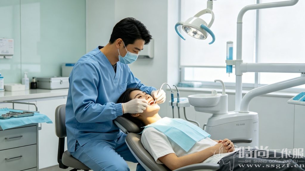 口腔医生专属工装临床诊疗场景上身高清实拍图