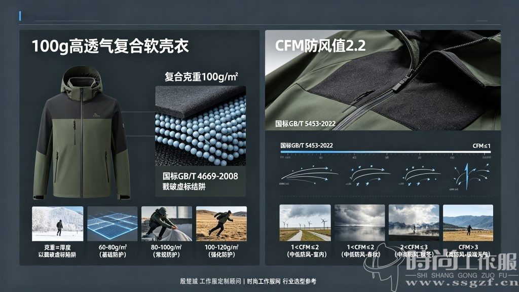 软壳衣保暖核心参数 克重 CFM 防风值 专业拆解 殷楚珹 工作服定制顾问 时尚工作服网