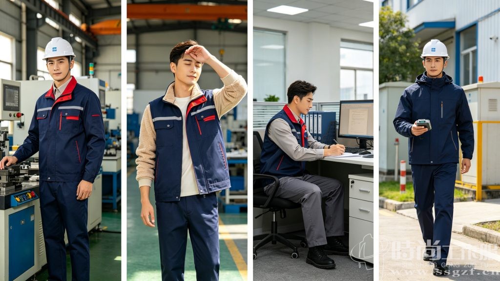 可拆袖工装 工装内胆兼容 春秋工裤叠穿 工作服多场景适配 时尚工作服网