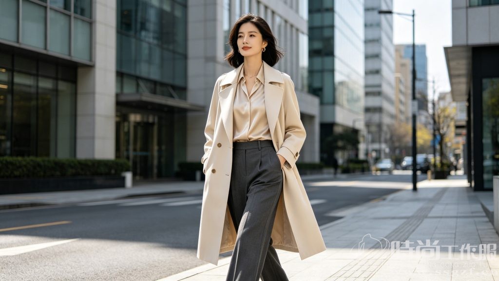 2026 春季静奢风极简风衣垂坠感内搭商务穿搭