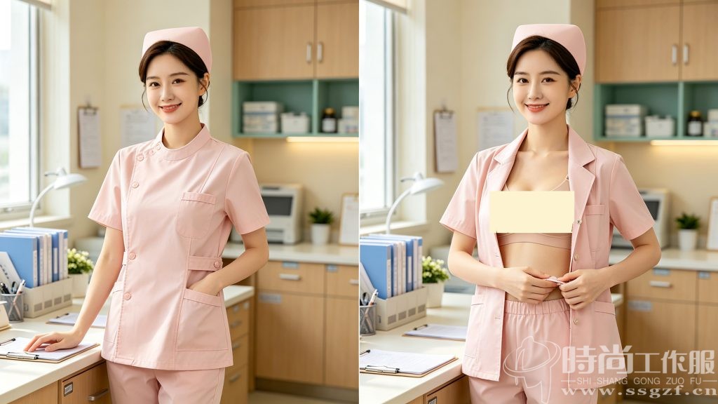 哺乳期医护工装临床场景上身高清实拍图