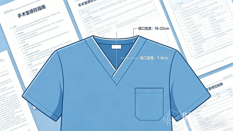 V 领刷手衣领口合规尺寸标准 手术室着装规范指南