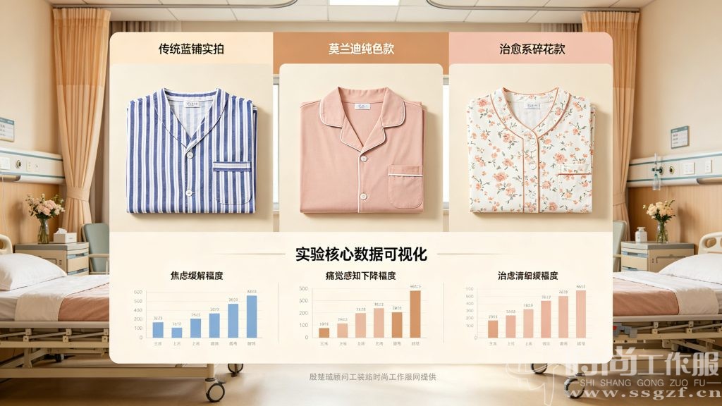 病员服情绪对照实验 传统条纹款 vs 莫兰迪款 vs 碎花款核心指标对比图解