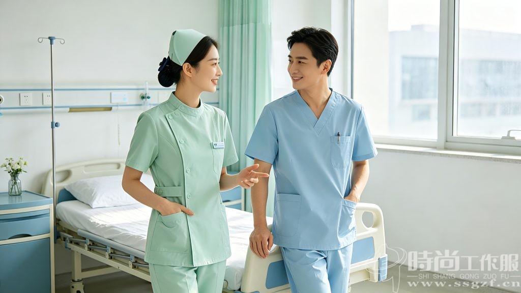 2026 春夏流行色医护服临床场景上身实拍图