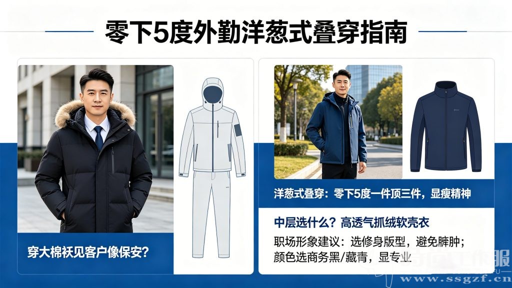 零下 5 度外勤臃肿穿搭 vs 洋葱式叠穿得体穿搭对比 时尚工作服网