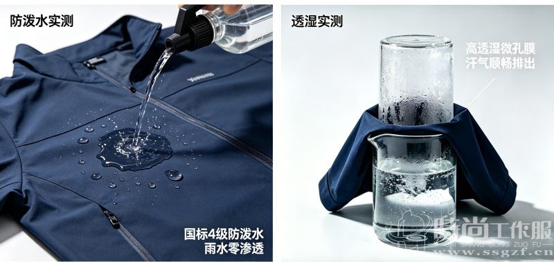 会呼吸的雨衣？揭秘软壳防泼水黑科技_时尚工作服网