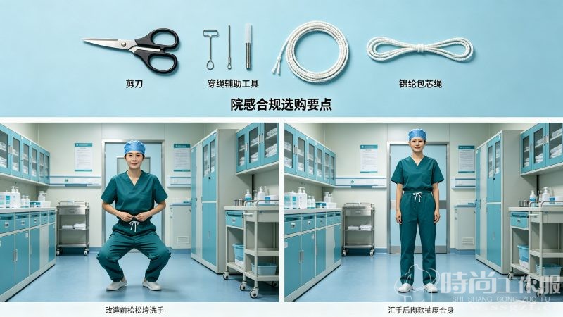 洗手裤腰松垮改造教程 3 分钟零缝纫 DIY 抽绳款洗手裤