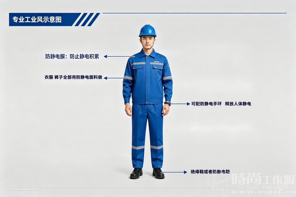 防静电防护全套正确穿戴规范图