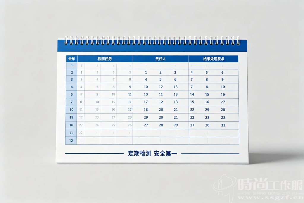 防静电服年度检测日历模板图