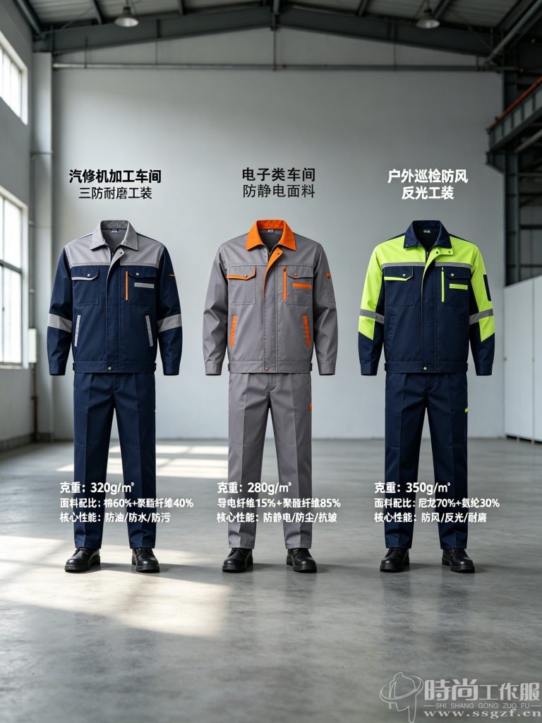 汽修、电子车间、户外巡检三大场景春秋工装款式展示