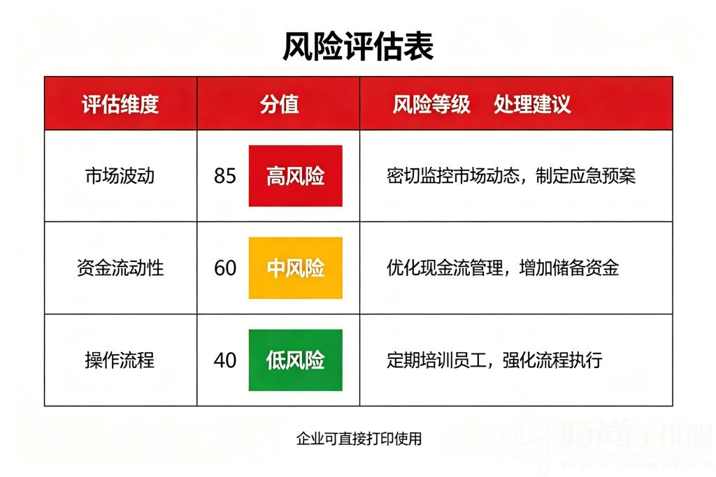 旧标防静电服风险评估表