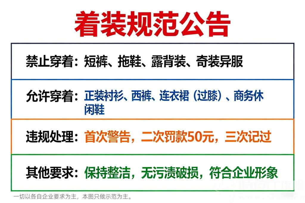 易燃场所员工内穿着装规定张贴版